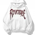 Revenge Kırmızı Taş Baskılı Oversize Unisex Kapüşonlu Sweat