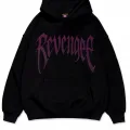 Revenge Pembe Taş Baskılı Oversize Unisex Kapüşonlu Sweatshirt