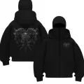 Siyah Gothic Warrior Baskılı Kar Maskeli Unisex Sweatshirt Hırka