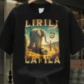 Siyah Lirili Larila Baskılı Unisex Oversize T-Shirt
