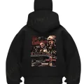 Siyah The GodFather Baskılı Kar Maskeli Unisex Sweatshirt Hırka