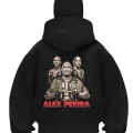 Siyah Ufc Alex Perıra Baskılı Kar Maskeli Unisex Sweatshirt Hırka