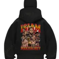 Siyah Ufc Islam Makhachev Baskılı Kar Maskeli Unisex Sweatshirt Hırka