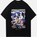 Siyah Unisex Sonic The Hedgehogs T-Shirt