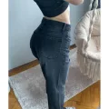 Siyah Yıkamalı Model Wide Leg Baggy Jean