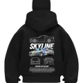 SkyLine Siyah Samuray Kar Maske Sweatshirt Hırka