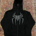 Spider Örümcek Parıltılı Taşlı Maskeli Sweatshirt Hırka