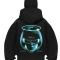 StarBorn Baskılı Siyah Samuray Kar Maske Sweatshirt Hırka