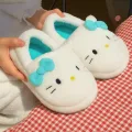 Turkuaz Hello Kitty Yumuşak Tüylü Peluş Panduf Terlik