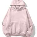 Unisex Basic Sweatshirt Hoodie Pembe