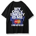 Unisex My Only Enemy is Me Tshirt Siyah