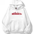 Unisex Red Cabrio Sweatshirt Beyaz