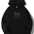 Y2K Unisex Oversize Taşlı White Spider Hoodie Sweatshirt