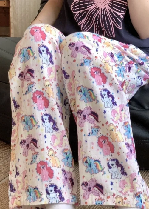 Unicorn Pony Baskılı Oversize Pijama Altı