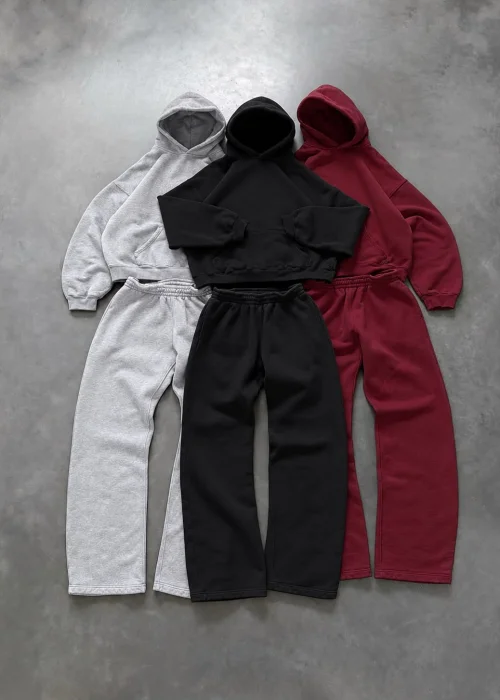 Basic Baggy Kalıp Düz Eşofman Sweatshirt Takımı