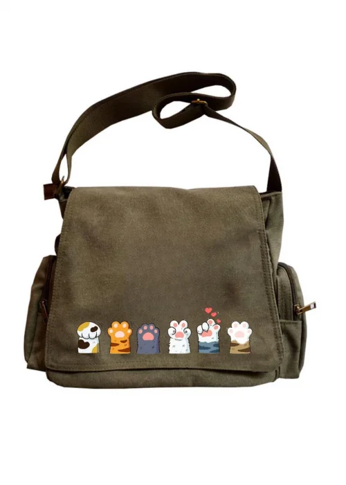 Cute Cat Seriouse Baskılı Unisex Postacı Çantası