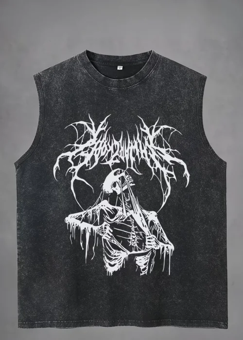 Gothic Skeleton Unisex Vintage Eskitme Atlet