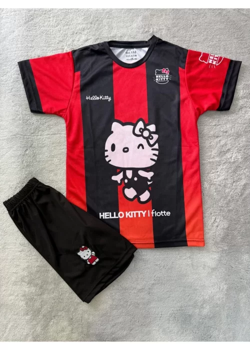 KIRMIZI Hello Kitty Şortlu Çocuk T-Shirt