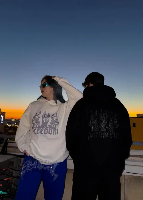 Doberman Taşlı Oversize Premium Sweatshirt