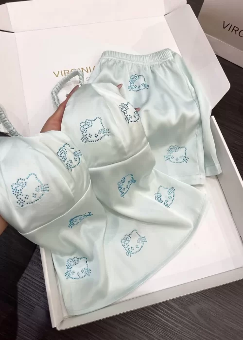 Mavi Hello Kitty Taş Detail Şık Alt Üst Takım