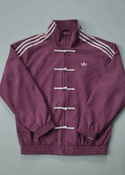 Mor Çizgili Retro Armor Oversize Unisex Ceket