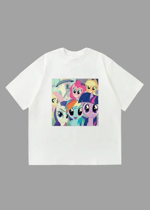 My Little Pony Baskılı Oversize Unisex Tişört