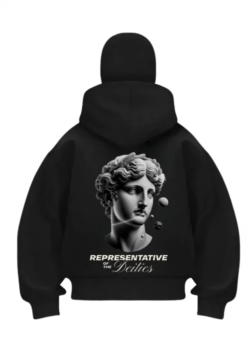 Representavi Baskılı Siyah Samuray Kar Maske Sweatshirt Hırka