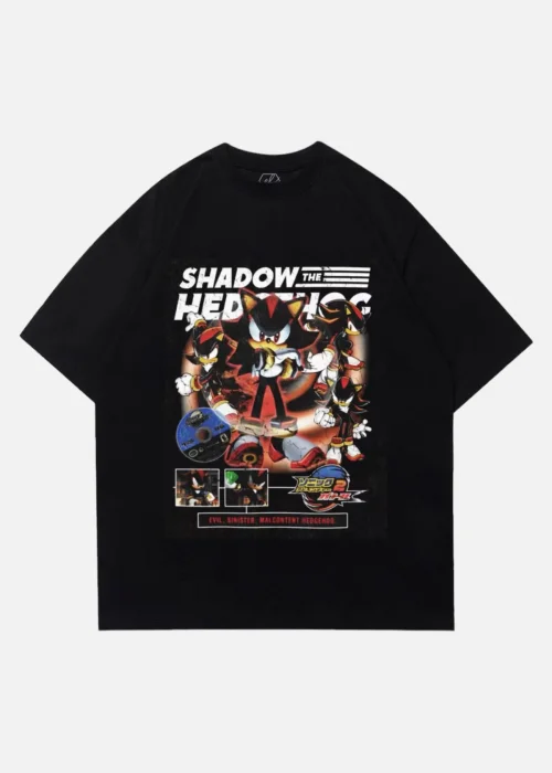 Siyah Unisex Sonic Shadow The Hedgehogs T-Shirt