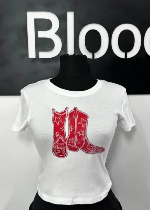 y2k Kovboy Çizme CropTop