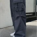 GRİ AŞIRI BOL KALIP Y2K KARGO CEP LASTİKLİ UNİSEX BAGGY
