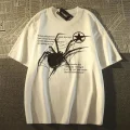 Beyaz Unisex Örümcek Yazılı Tişört