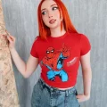 Y2k Spiderman Kırmızı The Amazing Spiderman Crop Top
