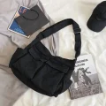 Kargo Cepli Postacı Çanta Unisex Siyah Iç Hacmi Geniş Sokak Tarzı Postacı