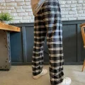 Siyah Gri Kare Desenli Eşofman Altı