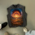 Sunset Atlet Bisiklet Yaka Yıkamalı Vintage Unisex Oversize