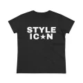 Siyah Style Icon Baskılı Crop