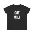 Siyah Cat Milf Baskılı Crop