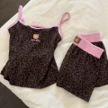 Leopar Kiss Kahverengi Hello Kitty Alt Üst Takım