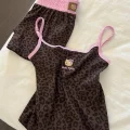 Leopar Kiss Kahverengi Hello Kitty Alt Üst Takım