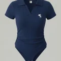 Lacivert Polo Yaka Fitilli Likralı Premium Zıbın