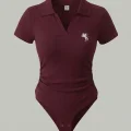 Bordo Polo Yaka Fitilli Likralı Premium Zıbın