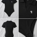 Siyah Polo Yaka Fitilli Likralı Premium Zıbın