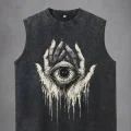 Cosmic Eye Unisex Vintage Eskitme Yıkamalı Atlet