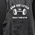 And She Lıfted Baskılı Unisex Oversize Yıkamalı Atlet