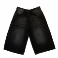 Antrasit Yıkamalı Baggy Jean Şort