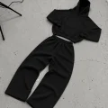 Basic Baggy Kalıp Düz Eşofman Sweatshirt Takımı