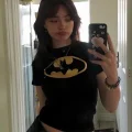 BATMAN BASKILI SİYAH CROP
