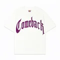 Beyaz ComeBack Pembe Taş Baskılı Oversize Unisex T-shirt