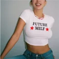 BEYAZ FUTURE MİLF BASKILI CROP