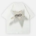 Beyaz Y2K Star Patch T-Shirt